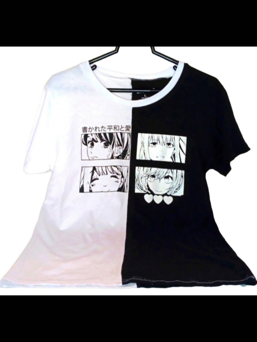 NWOT On Fire Anime Short Sleeve Graphic T-shirt | Black & White | Unisex